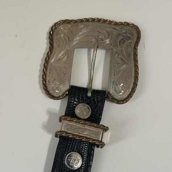 Al Beres Black Leather Belt with Silver Buckle Women’s Size 26 - Picture 9 of 14